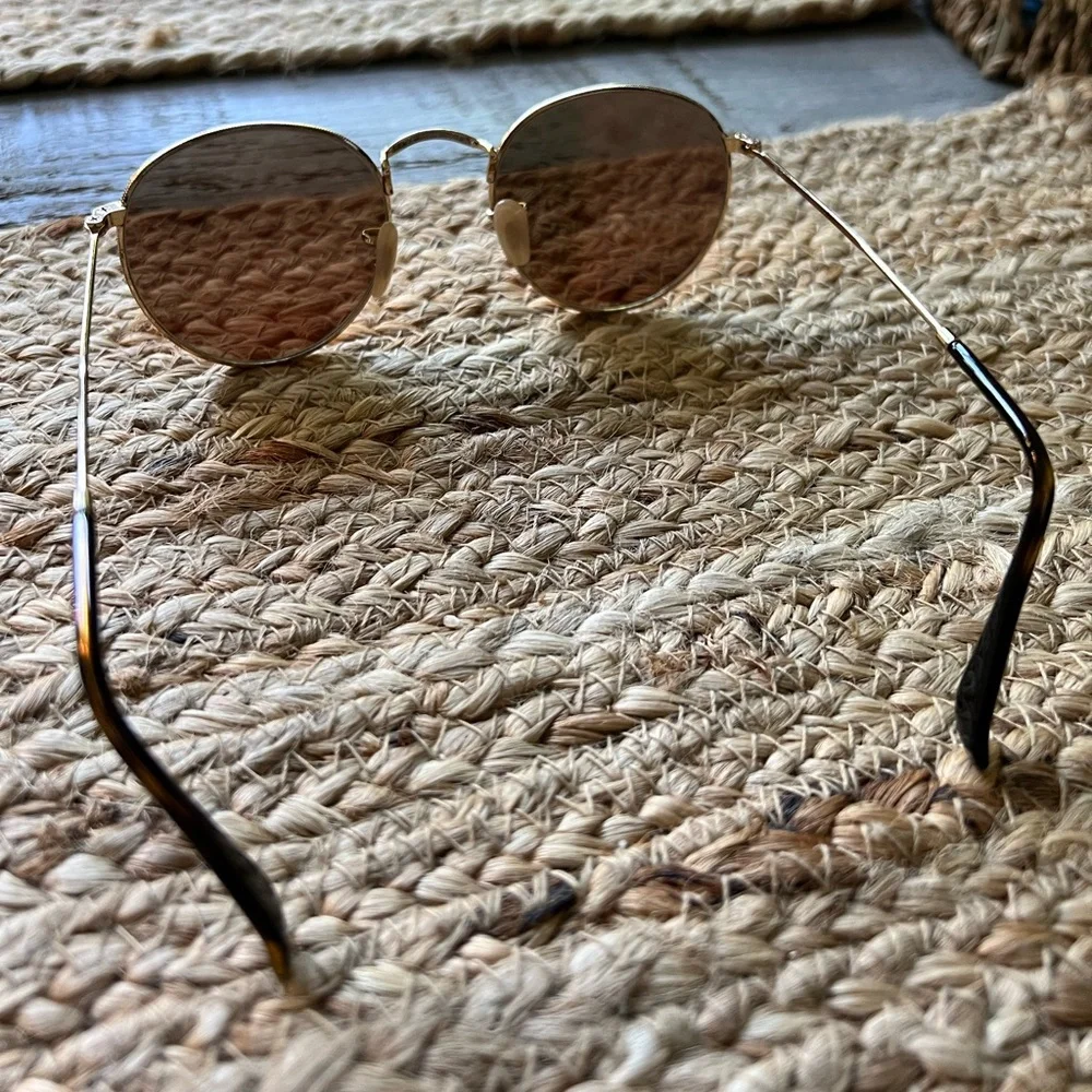 🕶 Ray Ban Copper Flash Round Flat Sunglasses - Picture 3 of 7
